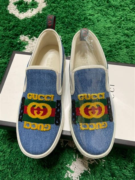 slip on gucci|gucci denim slip on.